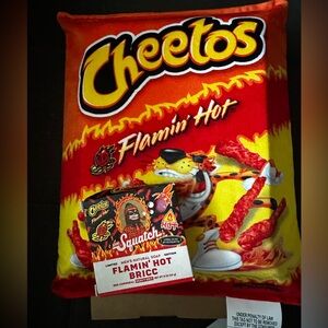 Flamin' Hot Cheetos 2-in-1 Pillow and Snack Tray & Dr Squatch hot Cheetos soap